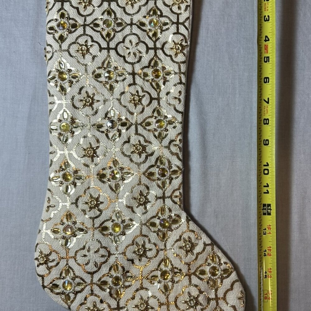 beautiful beaded Christmas stocking